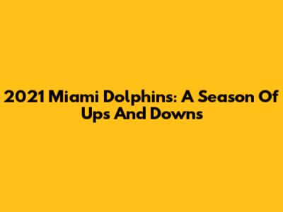 2021 Miami Dolphins: A Season Of Ups And Downs
