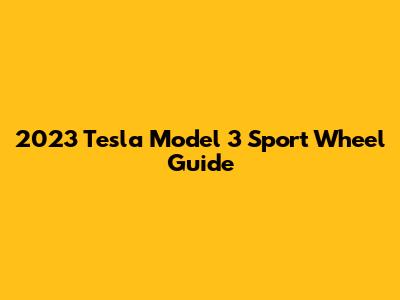 2023 Tesla Model 3 Sport Wheel Guide