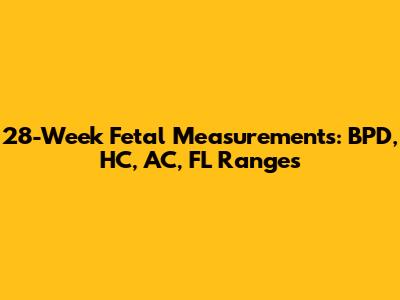 28-Week Fetal Measurements: BPD, HC, AC, FL Ranges