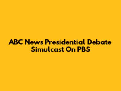 ABC News Presidential Debate Simulcast On PBS