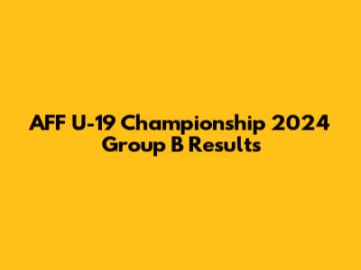 AFF U-19 Championship 2024 Group B Results
