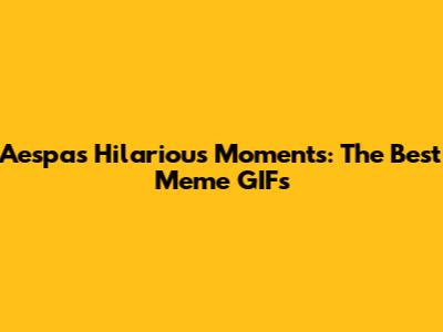 Aespa's Hilarious Moments: The Best Meme GIFs