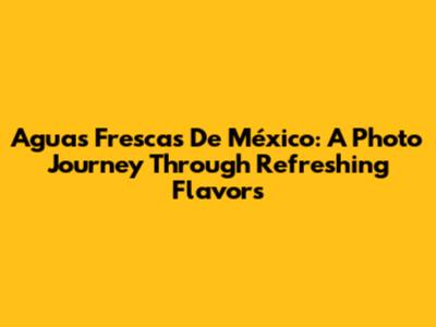 Aguas Frescas De México: A Photo Journey Through Refreshing Flavors