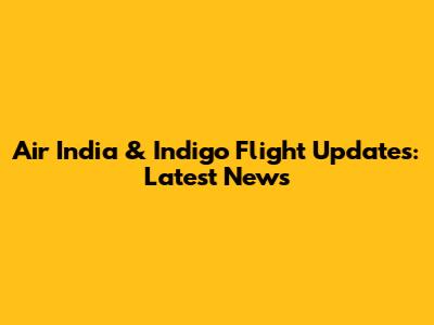 Air India & Indigo Flight Updates: Latest News