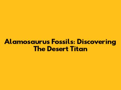 Alamosaurus Fossils: Discovering The Desert Titan