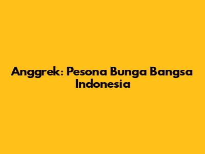 Anggrek: Pesona Bunga Bangsa Indonesia