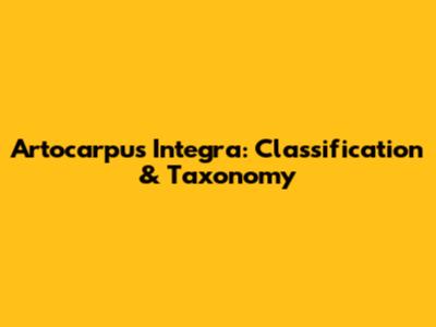 Artocarpus Integra: Classification & Taxonomy