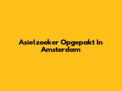 Asielzoeker Opgepakt In Amsterdam