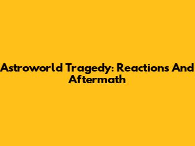 Astroworld Tragedy: Reactions And Aftermath