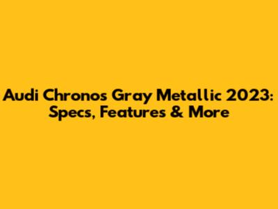 Audi Chronos Gray Metallic 2023: Specs, Features & More