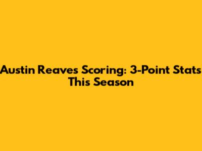 Austin Reaves' Scoring: 3-Point Stats This Season