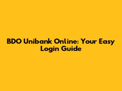 BDO Unibank Online: Your Easy Login Guide