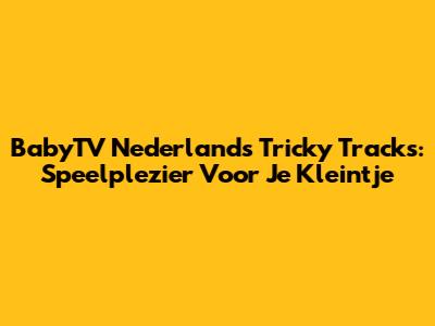 BabyTV Nederlands Tricky Tracks: Speelplezier Voor Je Kleintje
