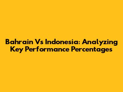 Bahrain Vs Indonesia: Analyzing Key Performance Percentages