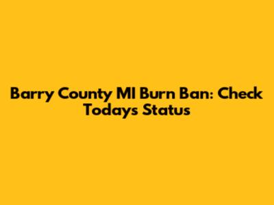 Barry County MI Burn Ban: Check Today's Status