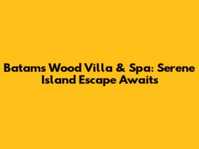 Batam's Wood Villa & Spa: Serene Island Escape Awaits