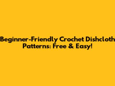 Beginner-Friendly Crochet Dishcloth Patterns: Free & Easy!