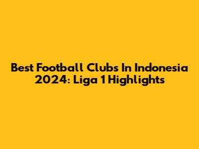 Best Football Clubs In Indonesia 2024: Liga 1 Highlights