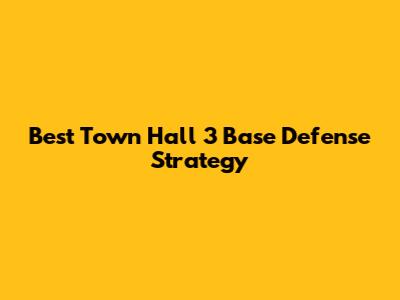 Best Town Hall 3 Base Defense Strategy