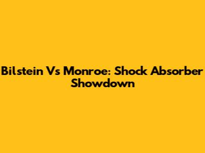 Bilstein Vs Monroe: Shock Absorber Showdown