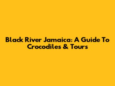Black River Jamaica: A Guide To Crocodiles & Tours
