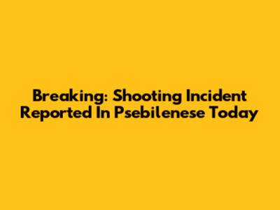 Breaking: Shooting Incident Reported In Psebilenese Today