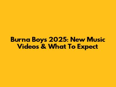 Burna Boy's 2025: New Music Videos & What To Expect