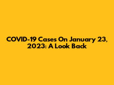 COVID-19 Cases On January 23, 2023: A Look Back