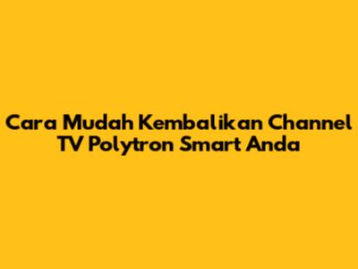Cara Mudah Kembalikan Channel TV Polytron Smart Anda
