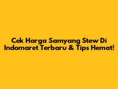 Cek Harga Samyang Stew Di Indomaret Terbaru & Tips Hemat!