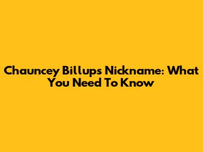 Chauncey Billups' Nickname: What You Need To Know