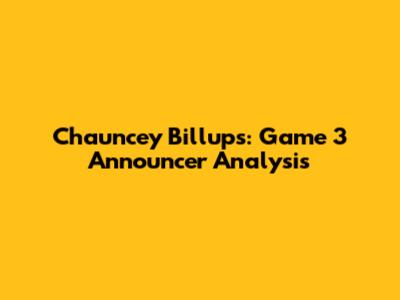 Chauncey Billups: Game 3 Announcer Analysis
