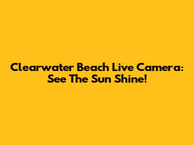 Clearwater Beach Live Camera: See The Sun Shine!