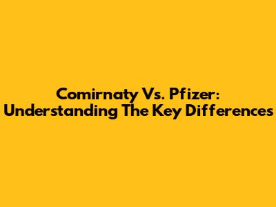 Comirnaty Vs. Pfizer: Understanding The Key Differences