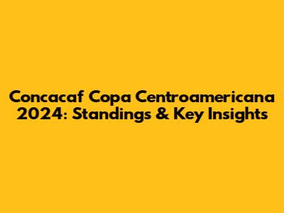 Concacaf Copa Centroamericana 2024: Standings & Key Insights