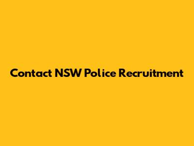 Contact NSW Police Recruitment