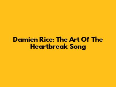 Damien Rice: The Art Of The Heartbreak Song