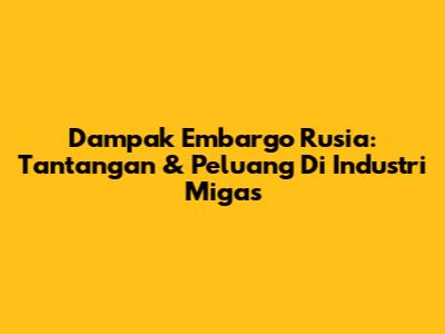 Dampak Embargo Rusia: Tantangan & Peluang Di Industri Migas