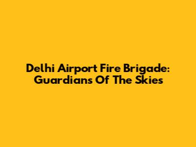 Delhi Airport Fire Brigade: Guardians Of The Skies