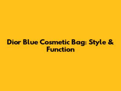 Dior Blue Cosmetic Bag: Style & Function