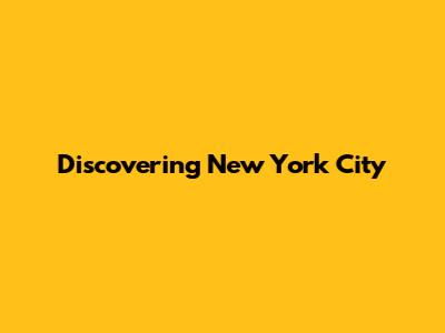 Discovering New York City