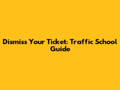 Dismiss Your Ticket: Traffic School Guide