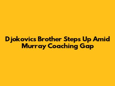 Djokovic's Brother Steps Up Amid Murray Coaching Gap