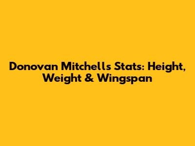 Donovan Mitchell's Stats: Height, Weight & Wingspan