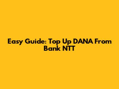 Easy Guide: Top Up DANA From Bank NTT
