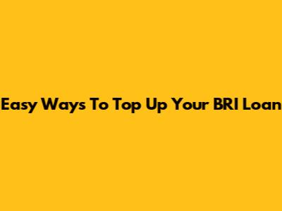 Easy Ways To Top Up Your BRI Loan