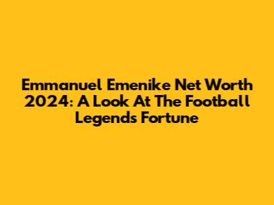 Emmanuel Emenike Net Worth 2024: A Look At The Football Legend's Fortune