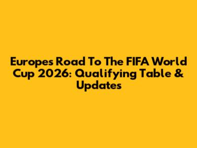 Europe's Road To The FIFA World Cup 2026: Qualifying Table & Updates