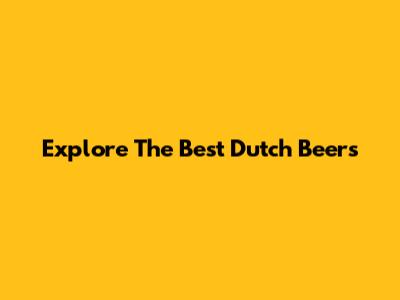 Explore The Best Dutch Beers
