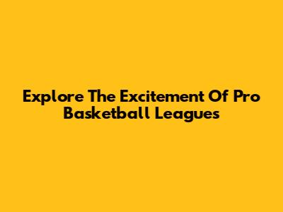 Explore The Excitement Of Pro Basketball Leagues